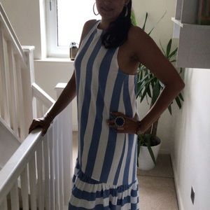 Blue and white stripped ASOS racerback dress